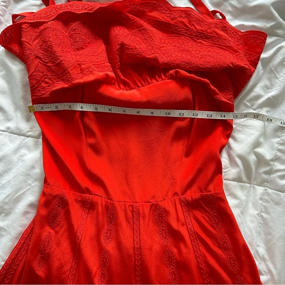 Parker 100% silk red mini dress size s - Picture 7 of 10